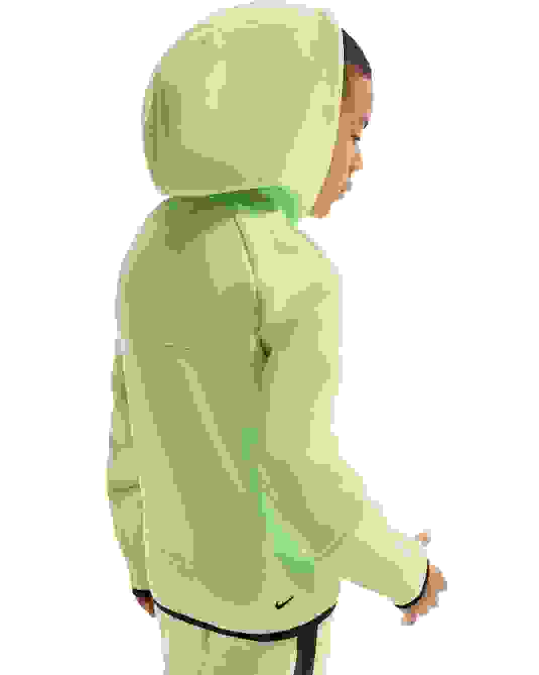 Nike Sportswear Tech Fleece Big Kids' Lime Green Full-Zip Hooded Jacket